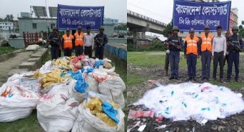 মেঘনা থেকে নিষিদ্ধ কারেন্ট জাল-পলিথিন জব্দ