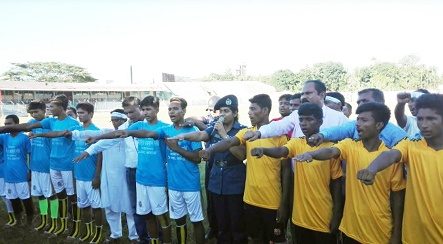 চাঁদপুর স্টেডিয়ামে মাদকবিরোধী ফুটবল টুর্নামেন্ট