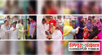 চাঁদপুর বালিয়ায় একমঞ্চে থেকে নৌকা বই ও প্রজাপতির প্রচারণা