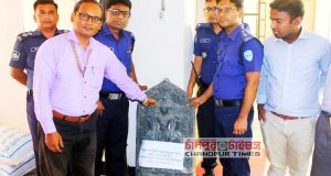 কুমিল্লার ময়নামতি জাদুঘরে কচুয়ার কষ্টি পাথরের বিষ্ণু মূর্তি