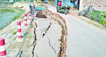 ৬ মাস না যেতেই ১২ কোটি টাকার সড়ক শেষ