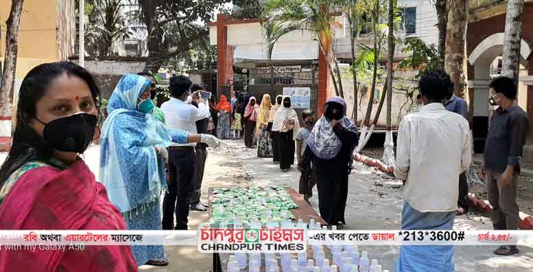 স্যানিটাইজার ও সাবান বিতরণ