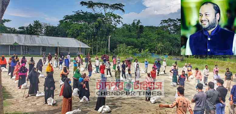 মতলবে ১৫ হাজার কর্মহীন পরিবারকে ব্যবসায়ী ইসফাকের খাদ্য সহায়তা