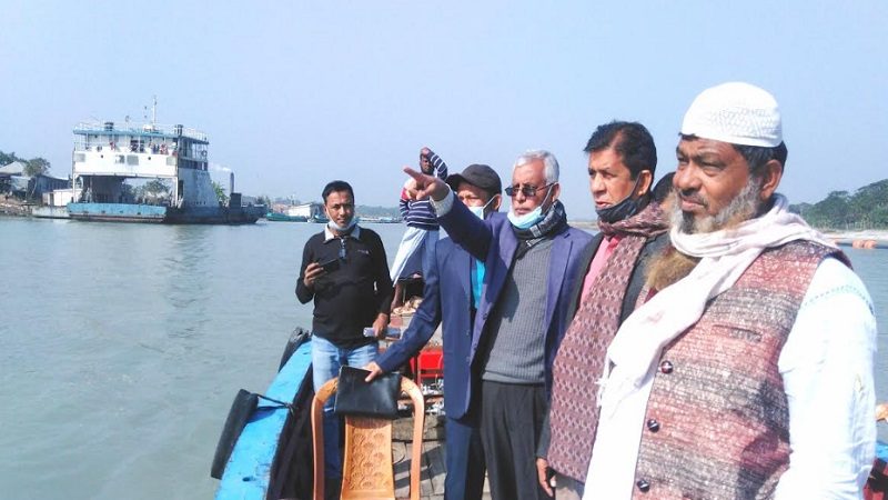 চাঁদপুর-শরীয়তপুর ফেরিঘাটের ঝুঁকিপূর্ণ স্থানে ভাঙন রোধে কাজ শুরু হচ্ছে