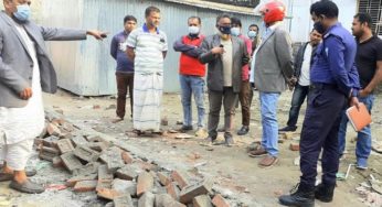 চাঁদপুরে রাতের আধাঁরে বাউন্ডারি দেয়াল ভাঙচুর,পরিদর্শনে এস আই