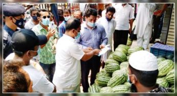 চাঁদপুরে অভিযানে নামতেই কেজি দরের তরমুজ পিস হিসেবে বিক্রি