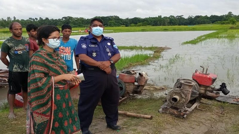 কচুয়ায় অবৈধ দুটি ড্রেজার উচ্ছেদ