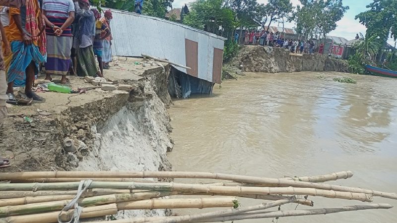 পদ্মার ভয়াবহ ভাঙনে বিলীনের পথে ১৮ গ্রাম