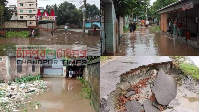 মতলবে ভারী বর্ষণে রাস্তায় জলাবদ্ধাতা, চলাচলে চরম দুর্ভোগ