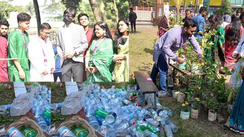 পরিত্যক্ত প্লাস্টিক বোতলের বিনিময়ে ১ হাজার গাছের চারা দিল ‘পূর্ণয়’