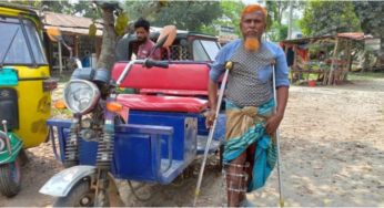 পায়ে রিং তারপরও কাজে ফিরতে চান অটো চালক জাহাঙ্গীর