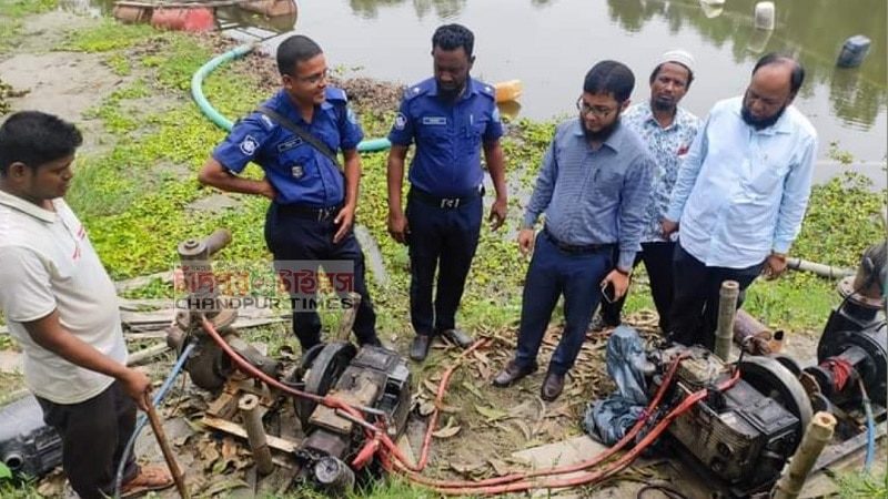 কচুয়ায় অবৈধভাবে ড্রেজার করায় অর্ধ লাখ টাকা জরিমানা