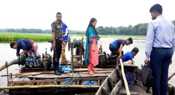 চাঁদপুর টাইমসে সংবাদ প্রকাশের পর অবৈধ ড্রেজার মেশিন জব্দ