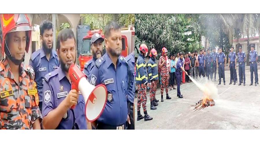 মতলব উত্তরে ফায়ার সার্ভিসের অগ্নি নির্বাপণ মহড়া