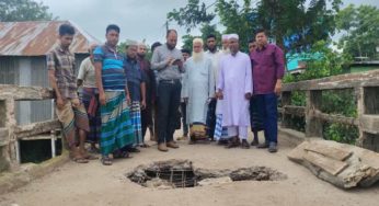 চাঁদপুর টাইমসে সংবাদ প্রকাশের পর ব্রীজ পরিদর্শনে উপজেলা প্রকৌশলী