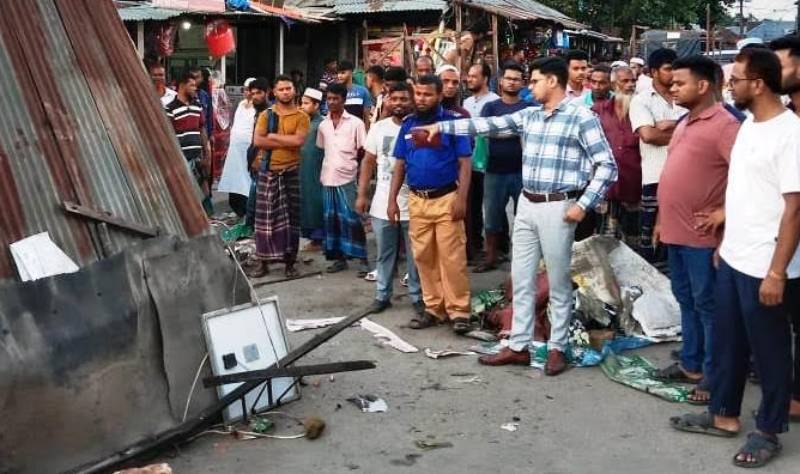 কচুয়া সাচার বাজারের সড়কের অবৈধ স্থাপনা উচ্ছেদ