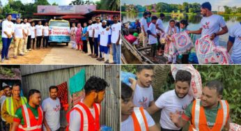 বন্যাদুর্গত শাহরাস্তিতে আপন এর মানবিক উপহার বিতরণ