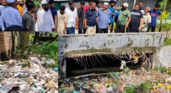 শাহরাস্তিতে ব্যবসায়ীদের ময়লা আবর্জনায় খালের মুখ বন্ধ