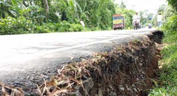 ফরিদগঞ্জে ধসে পড়েছে আঞ্চলিক মহাসড়ক