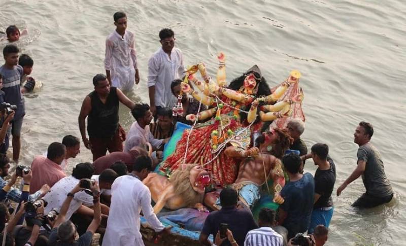 বিসর্জনের মধ্যদিয়ে শেষ হলো শারদীয় দুর্গোৎসব