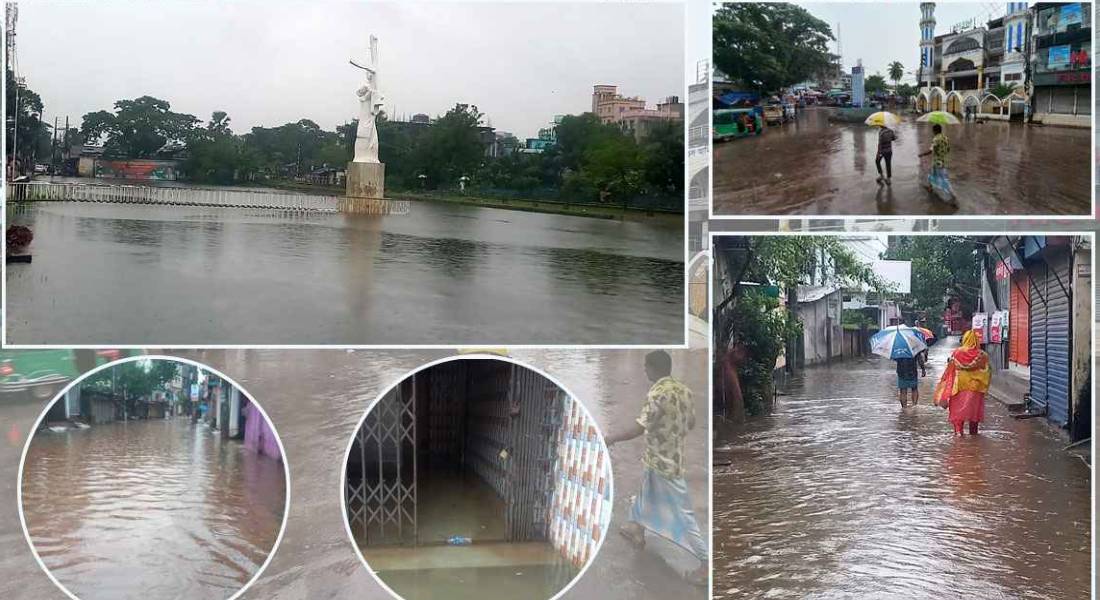 দেশের সর্বোচ্চ বৃষ্টিপাতের রেকর্ড চাঁদপুরে, বাসাবাড়িতে ঢুকেছে পানি