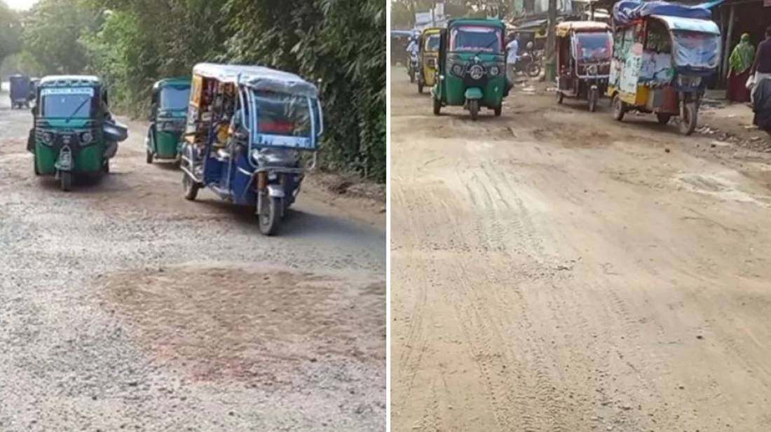 গর্ত আর খানাখন্দে বেহাল অবস্থা চাঁদপুর-কুমিল্লা আঞ্চলিক মহাসড়ক