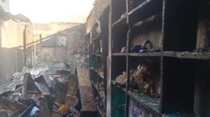 বলাখাল বাজারে আগুনে পুড়ে গেছে ৫টি দোকান