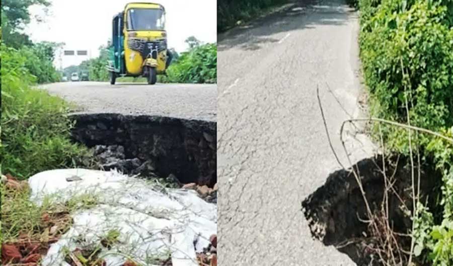 মতলবে মেঘনা-ধনাগোদা বেড়িবাঁধ সড়ক এখন মরণফাঁদ