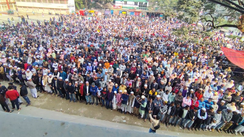 খালেদা জিয়ার মৃত্যুতে চাঁদপুরে গায়েবানা জানাজা অনুষ্ঠিত