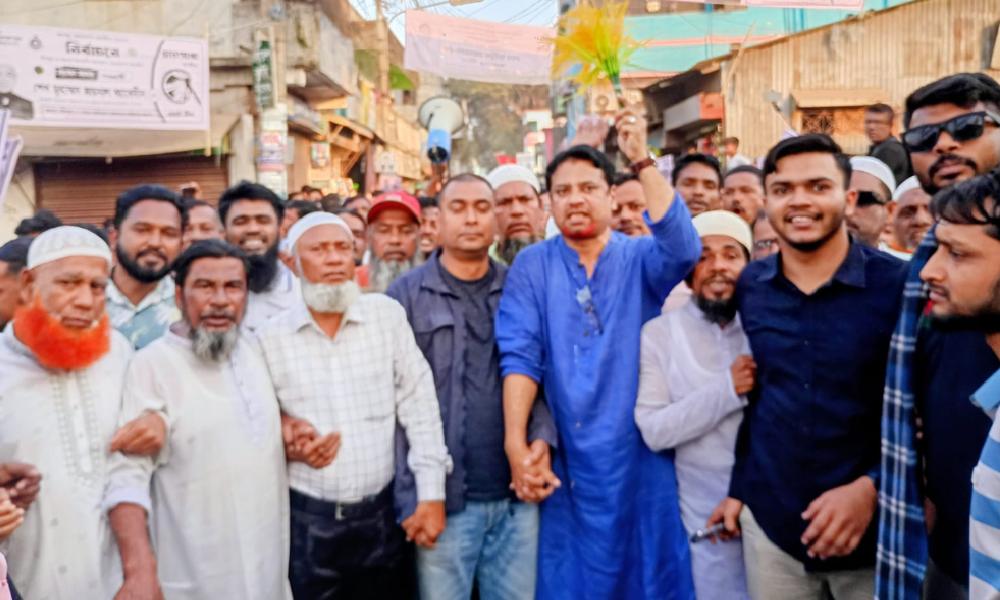 ‘ধানের শীষকে ঐক্যবদ্ধ পুরান বাজারবাসী বিপুল ভোটে বিজয়ী করবো’