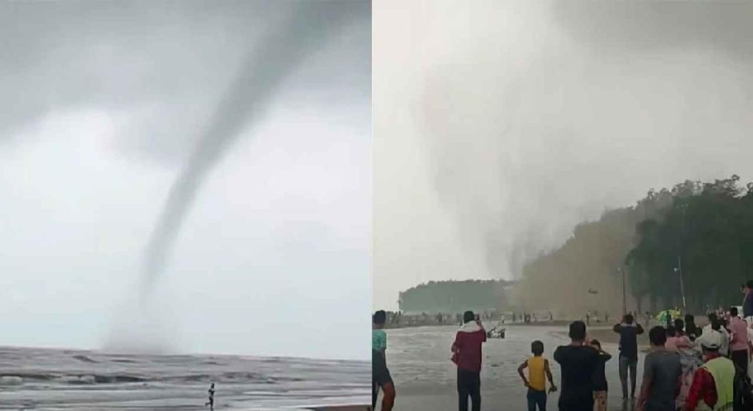 কক্সবাজার সৈকতে হঠাৎ টর্নেডো, আতঙ্কে পর্যটকদের ছোটাছুটি